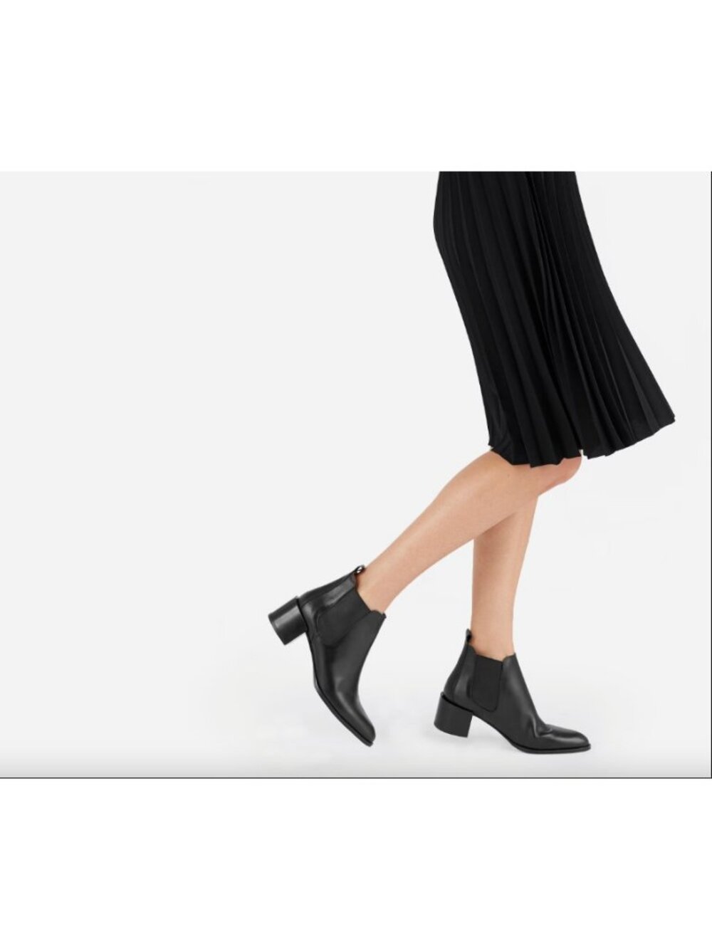 Everlane Women's Black Leather The Heel Boot Sz 10